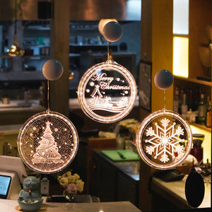 Christmas Acrylic LED Decoration Lights Christmas Suction Cup Hanging Lamp
