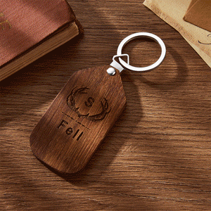 Father's Day Gifts Custom Photo Engraved Keychain Wood Keychain Memorial Gift for Men