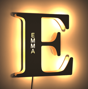 Letter E Name Sign Custom Light Wooden Lamp  Living Room Wall Decor Night Light Gifts for Her