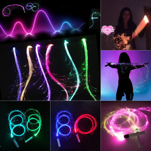 Fiber Optic Whip Dancing Whip Rave Toy 7 Colors 22 Light Effects Modes for Disco Dancing Party Music Festivals Art Light Shows