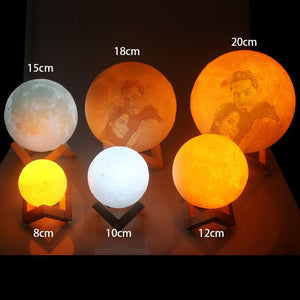 Moon Lamp 3D Print Custom Photo Personalized Engraved Lights US