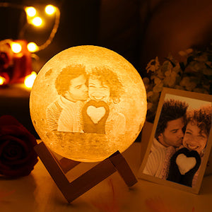 Anniversary Gifts, Moon Photo Lamp Shades Personalized Picture Light & Engraving Custom 3D Print Luna Light Painting Light
