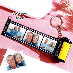 Customized Text Camera Roll Keychain Personalised Keyring with Custom Text Anniversary Gifts for her