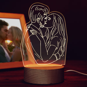 Valentine's Gifts Photo Lamp 3D LED light Engraved Portrait Night Light