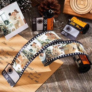 Film Roll Keychain with Pictures Customized Photo Keyring Birthday Gifts for Her
