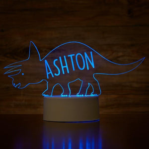 Personalized Tyrannosaurus Rex Dinosaur Lamp With Custom Name Night Light Kid's Bedroom Decor Children's Night Light