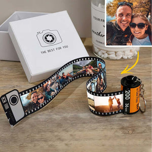 Film Keychain Personalized Photo Keyring Camera Roll Picture Gifts for Him