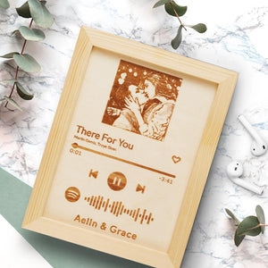 Spotify Photo Frame Custom Spotify Code Music Frame Engraved Wooden Frame Gift for lovers
