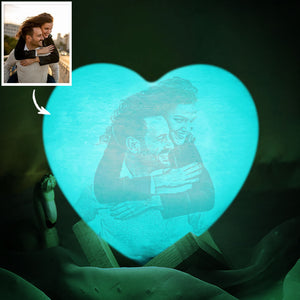 Photo Heart Lamp Shade Personalized Night Light Custom 3D Printed (10-15cm) for Him