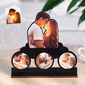 Custom Photo Wooden Frame Romantic Decor Plaque Gifts For Couples - photomoonlamp