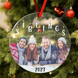 Personalized Photo Christmas Ornament Christmas Gift Sisters Siblings Family Brothers - photomoonlamp