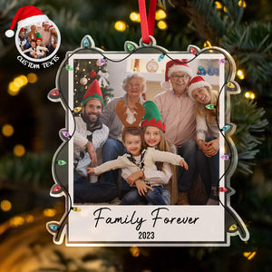 Custom Family Photo Christmas Tree Ornament Personalized Name Christmas Gift - photomoonlamp