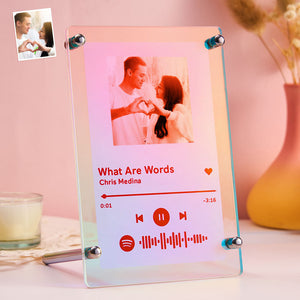 Scannable Spotify Code Photo Transparent Gradient Color Frame Personalized Laser Colorful Acrylic Plaque Valentine's Day Gifts - photomoonlamp