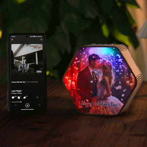 Personalized Photo Bluetooth Coloful Night Light With Custom Text Gifts For Her - photomoonlamp