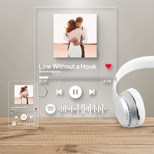 Spotify Acrylic Glass Music Plaques Scannable Spotify Code Frame With A Free Same Design Keychain