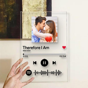 Spotify Acrylic Glass Art Scannable Spotify Code Custom Music Song Plaque Frame (4.7INX6.3IN)