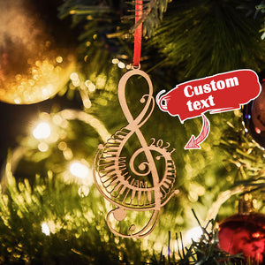 Custom Engraved Music Note Ornament Treble Clef Music Teacher Gift