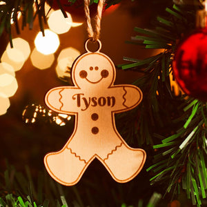 Personalized Christmas Decoration Custom Name Decoration Wooden Boy Christmas Tree Ornament