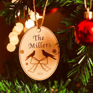 Personalized Wooden Christmas Ornament Custom Name Decoration