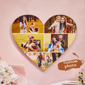 Custom Heart Shaped Photo Collage Personalized Wall Decoration Valentines Day Gifts