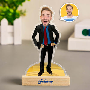Personalized Gentleman Decor Custom Face MiniMe Plaque Gift for Him