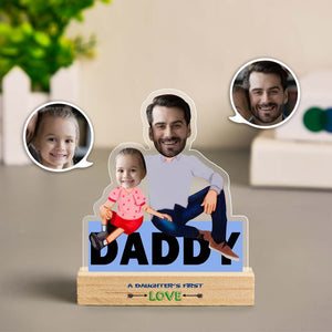 Custom Plaque Father And Daughter Personalized Custom Face MiniMe Plaque Original Funny Gifts Father's Gifts