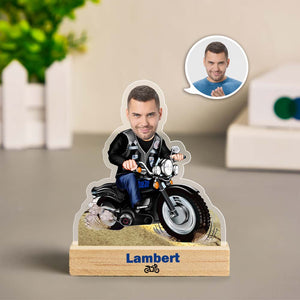 Custom Plaque Male Motorcyclist Personalized Face Decor Gifts for Him