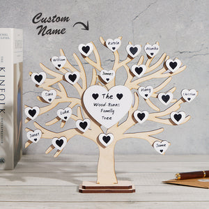 Custom Name Family Tree Personalized Engraved Desk Decoration Anniversary Gifts - photomoonlamp