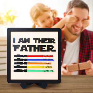 Personalized Light Saber I Am Their Father Wooden Sign Father's Day Gifts - photomoonlamp