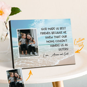 Custom Photo Frame Personalized Name and Photo Frame God Made Us Best Friend