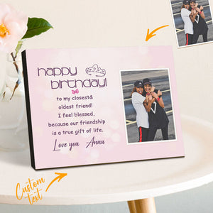 Custom Photo Frame Personalized Name and Photo Frame Happy Birthday to My Friend