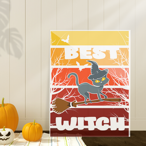 Retro Best Witch Plaque,Halloween Plaque