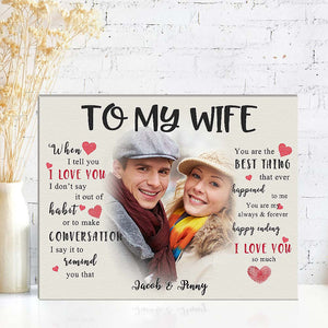 To My Wife Custom Photo Frame Personalised Decor Valentine's Gifts