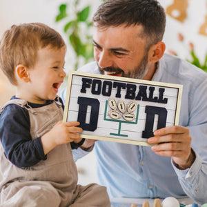 Personalized Football Dad Wooden Name Sign Plaque Father's Day Gift for Dad Grandpa - photomoonlamp
