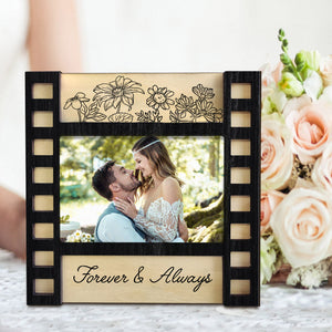 Personalized Wedding Photo Film Sign Frame Custom Engraved Wedding Decor Gift for Couples - photomoonlamp