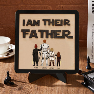 Personalized I Am Their Father Sign Wooden Plaque Father's Day Gift - photomoonlamp