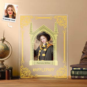Custom Photo Plaque Hufflepuff House Student Personalized Face Portrait Lamp - photomoonlamp