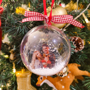 Personalized Photo Christmas Ball Ornament Custom 3D Ball Ornament for Christmas Gifts - photomoonlamp