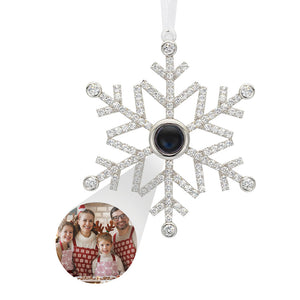Personalized Projection Ornament Custom Photo Snowflake Christmas Ornament Gifts - photomoonlamp