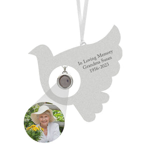 Personalized Projection Ornament Custom Photo Bird Ornament for Memorial Gifts - photomoonlamp