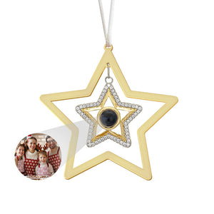 Personalized Projection Ornament Custom Photo Star Ornament for Christmas Gifts - photomoonlamp