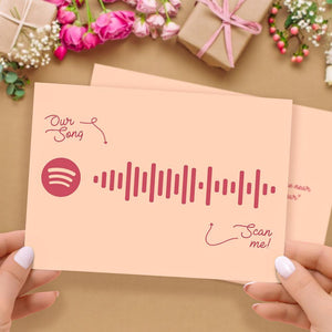 Custom Spotify Code Card Personalized Photo Scannable Spotify Music Code Spotify Card-Pink Card