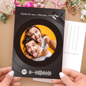 Custom Spotify Code Card Personalized Photo Scannable Spotify Music Code Spotify Card-Vinyl Record Card