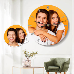 Custom Photo Wall Clock Round Gifts for Couples