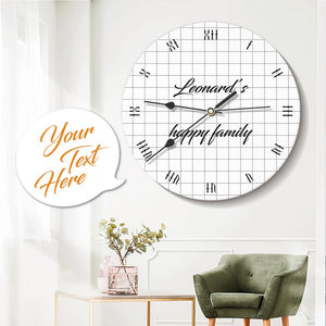 Custom Engraved Wall Clock Round Roman Numerals Your Text Wall Decor