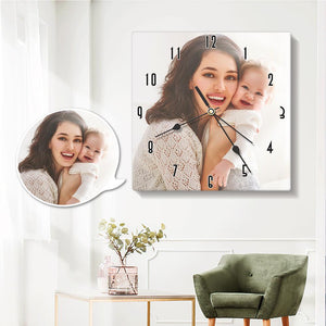 Custom Photo Wall Clock Square Gifts for Her