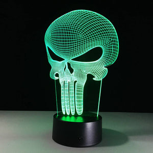 Skeleton 3D Colorful Night Light Creative Touch Seven Color Change