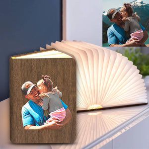 Personalized Photo Book Lamp Open 360 Degrees For Desk, Floor Night Light - Colorful