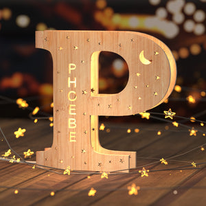 Personalized Bedroom Decor Lamp Letter P Gifts for Kids