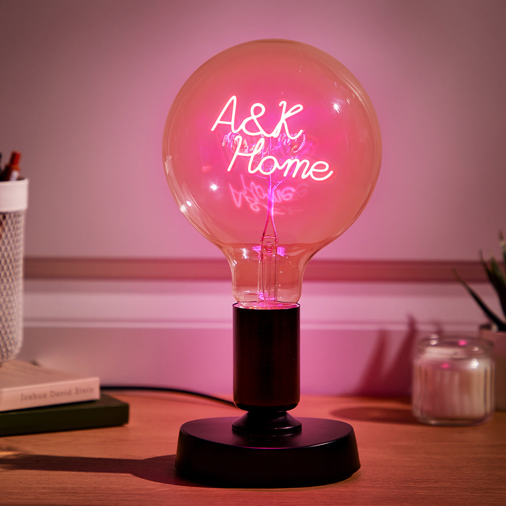 Valentine's Day Gift Custom Text Edison Led Filament Personalized Bulb Vintage Globe Light Bulb Dimmable For Couple